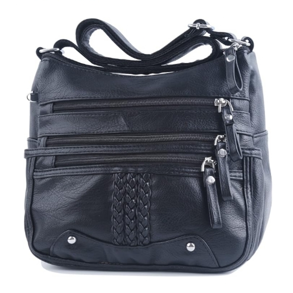 10 Pocket Crossbody Purse Ladies Soft PU Leather Shoulder Bag